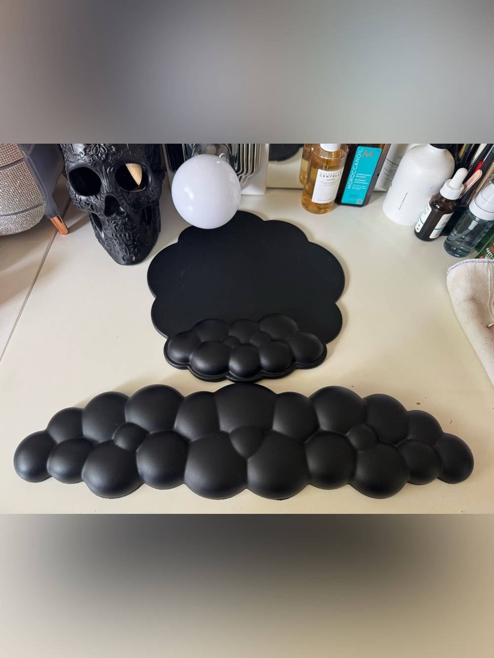 Black Bubble Ergonomic Keyboard Wrist Rest & Mouse Pad Wrist Rest Set